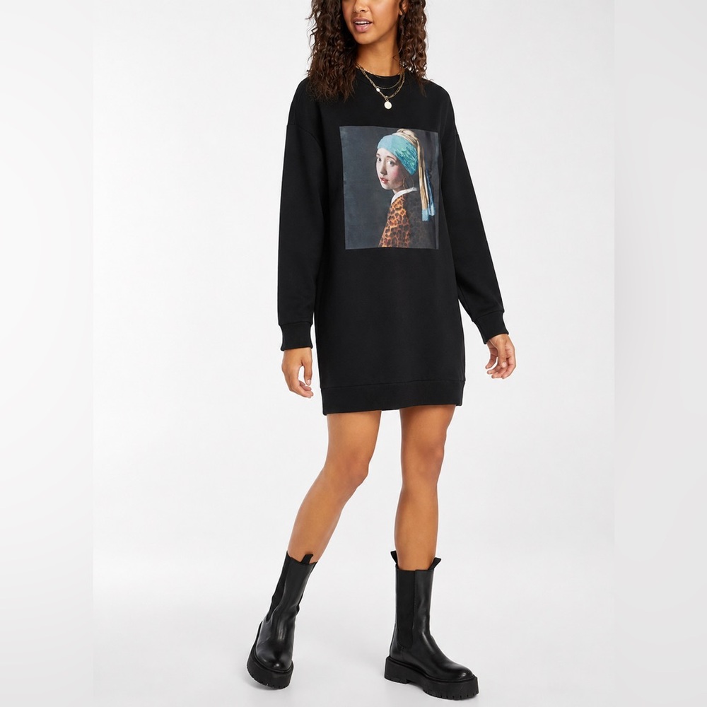 TWIK by Simons Organic Cotton Blend Graphic Art Sweatshirt Dress| Relaxed fit